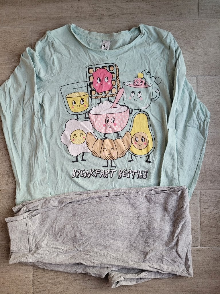 Katoenen pyjama - Here & There, maat 170, Nacht- of Onderkleding, Meisje, Ophalen of Verzenden, Zo goed als nieuw