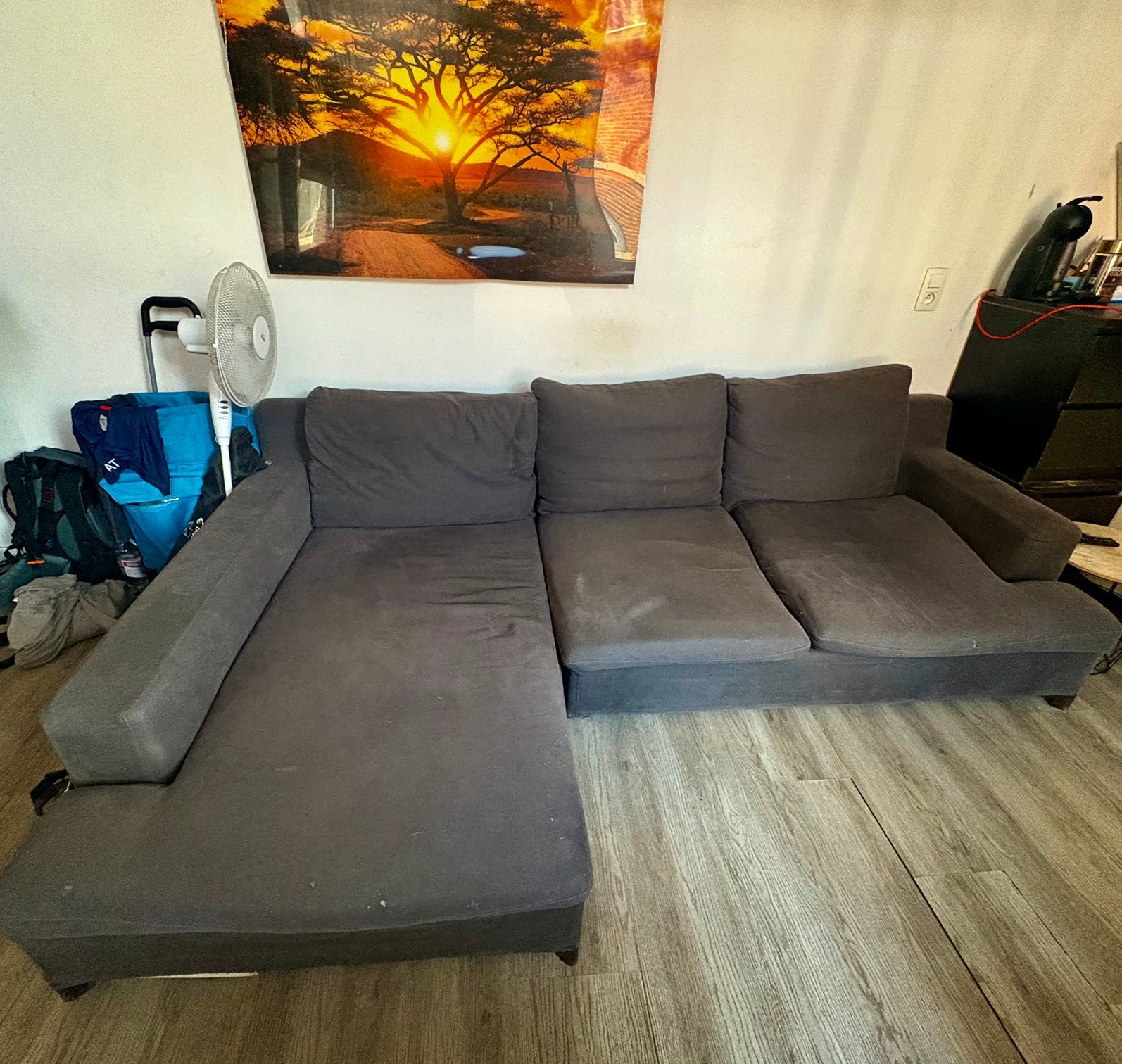 À VENDRE - Canapé d'angle gris 4-5 places, Maison & Meubles, Canapés | Sofas & Chaises Longues, Comme neuf, Enlèvement ou Envoi