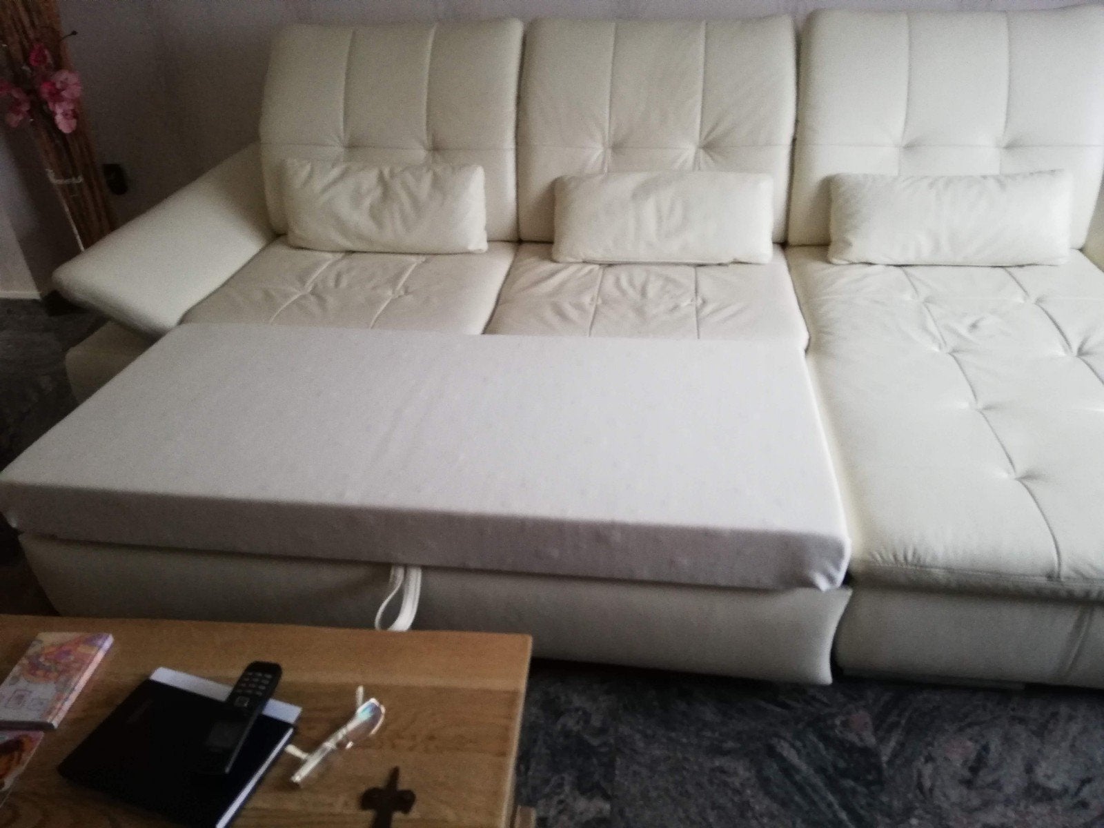 Leder salon, bed, Ophalen
