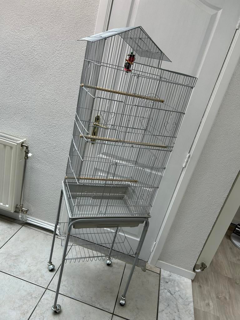 Vogelkooi met staander, Dieren en Toebehoren, Ophalen, Zo goed als nieuw, Vogelkooi