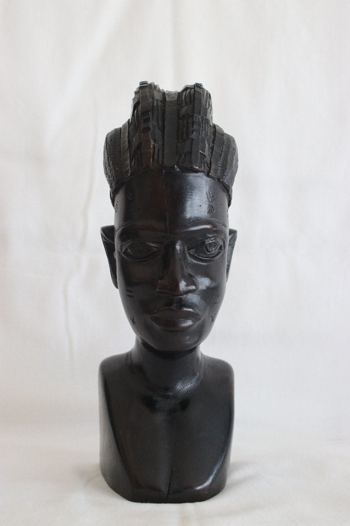 Afrikaanse houten hoofden, Antiek en Kunst, Kunst | Beelden en Houtsnijwerken, Ophalen, Buste, Handgemaakt, 20 - 50 cm