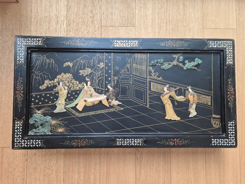 Vintage Chinese laktafel / salontafel, Antiek en Kunst, Ophalen