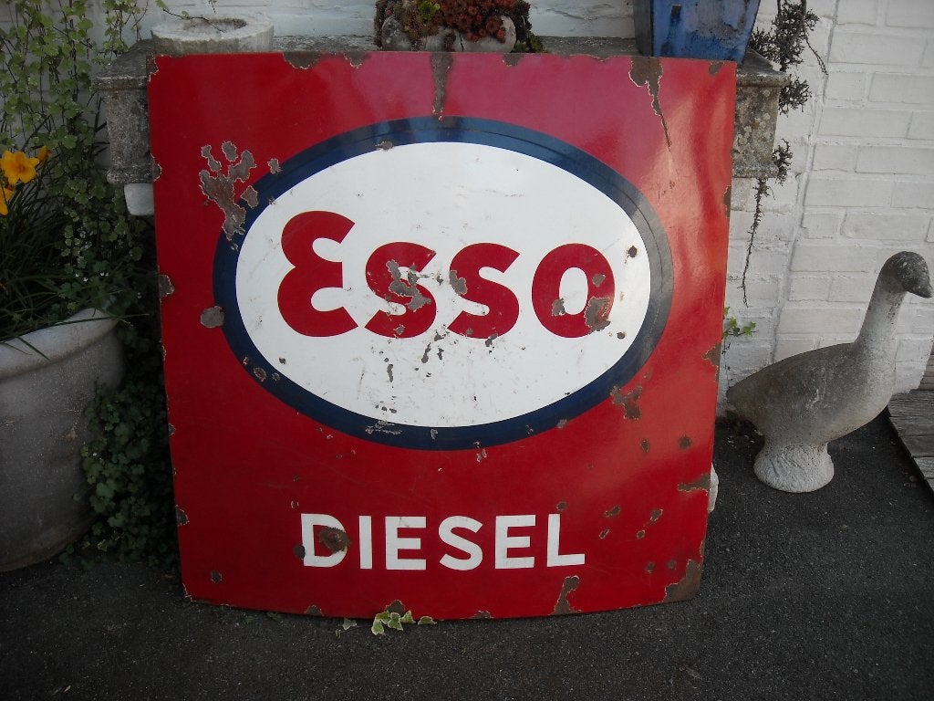 Emaillebord Esso, Verzamelen, Ophalen, Gebruikt, Reclamebord