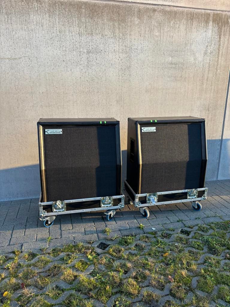 2x 412 slanted gitaar cabs - Gebruikt door de band Testament, Enlèvement, Comme neuf, Guitare, 100 watts ou plus