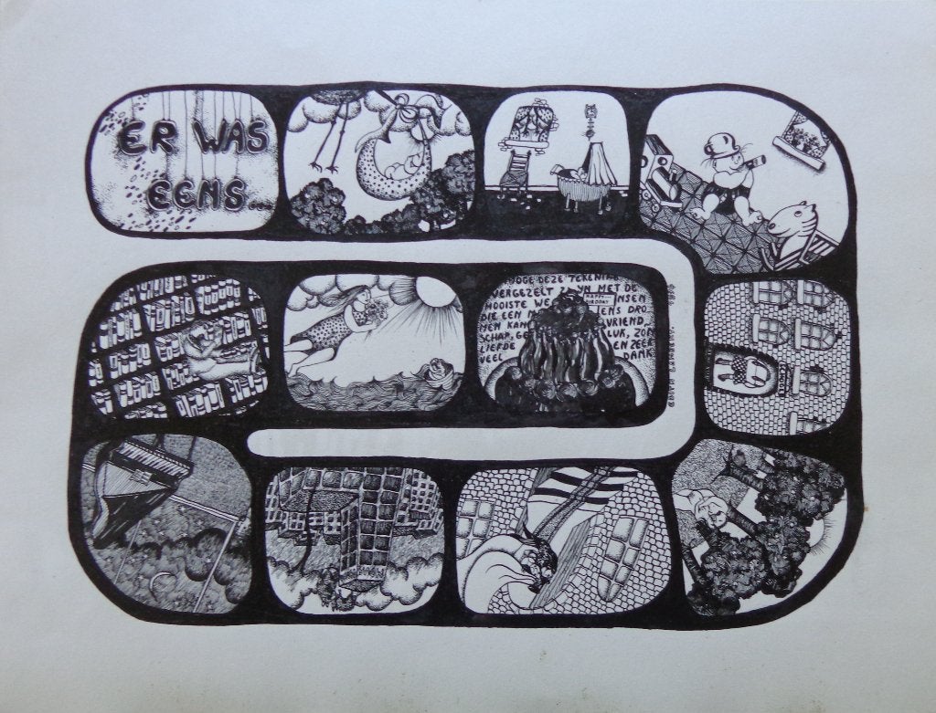 EDITH LAMBERT / ER WAS EENS... / ORIGINEEL WERK / 30x39cm, Enlèvement ou Envoi