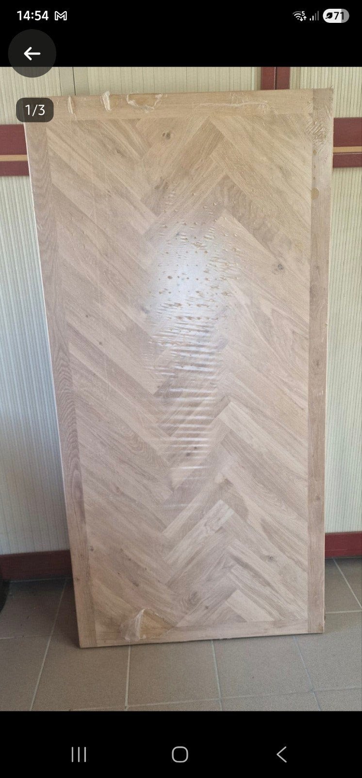 Tafelblad in eik fineer, Huis en Inrichting, Ophalen, Eikenhout, Nieuw, 50 tot 100 cm