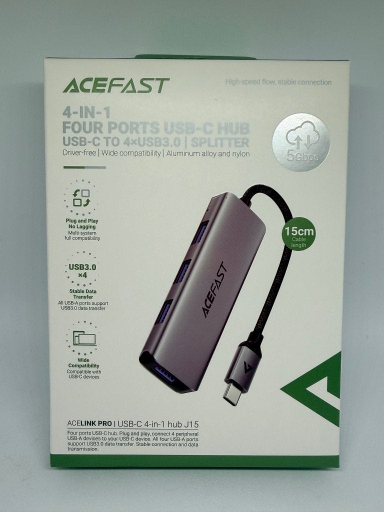 HUB USB-C 4 EN 1 ACEFAST J15 – 4 PORTS USB 3.0, Informatique & Logiciels, Neuf, Support@acefast.com, Enlèvement ou Envoi, Shenzhen Houshuxia Technology Co., Ltd.