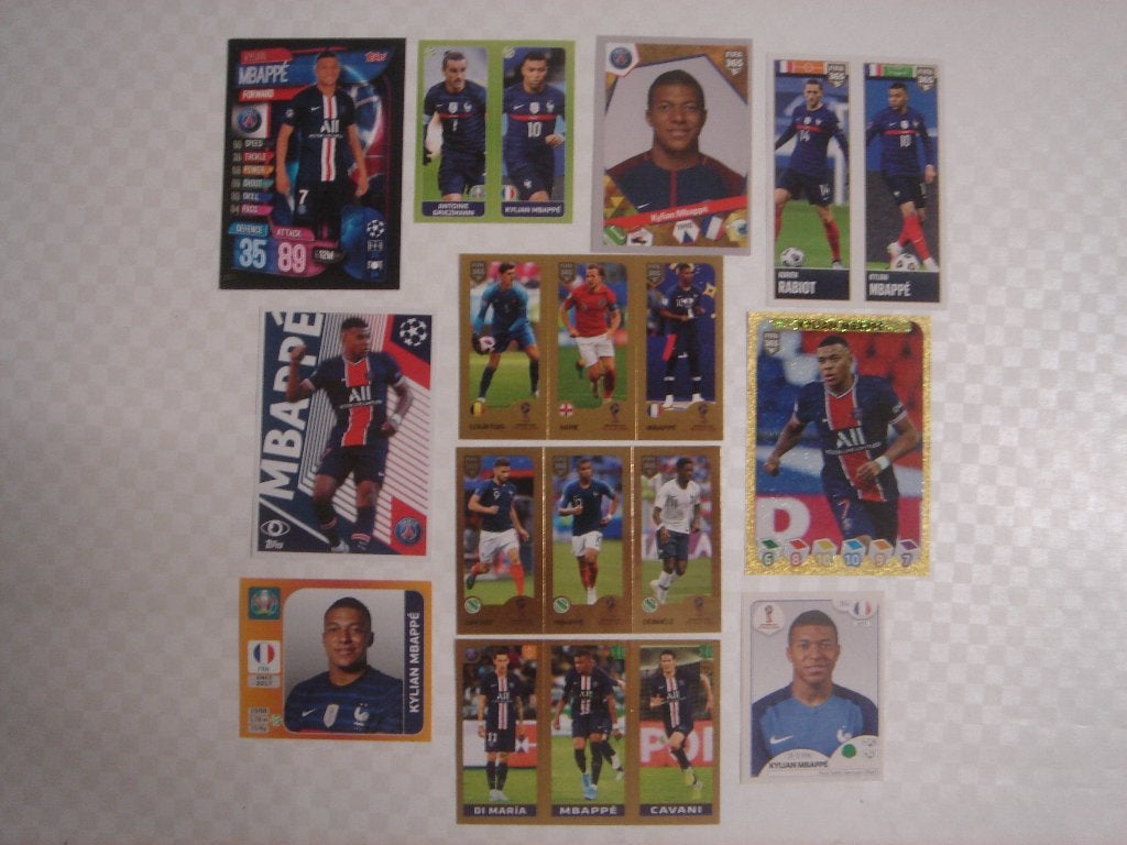 Kylian Mbappé stickers en kaarten, Ophalen of Verzenden, Nieuw, Meerdere stickers
