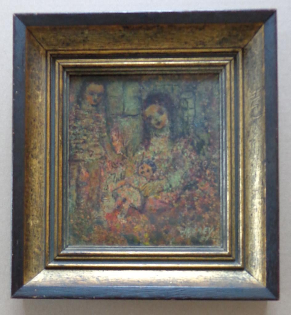 RENAAT SAEY / MEISJES MET POP / OLIEVER / 26x24cm / KADER, Enlèvement ou Envoi