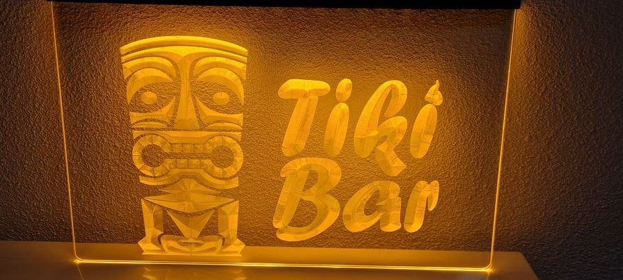 Tiki Bar Cafe Bier e/a Coffee 3D Led verlichting lamp 2 voor, Ophalen of Verzenden, Nieuw, Lichtbak of (neon) lamp