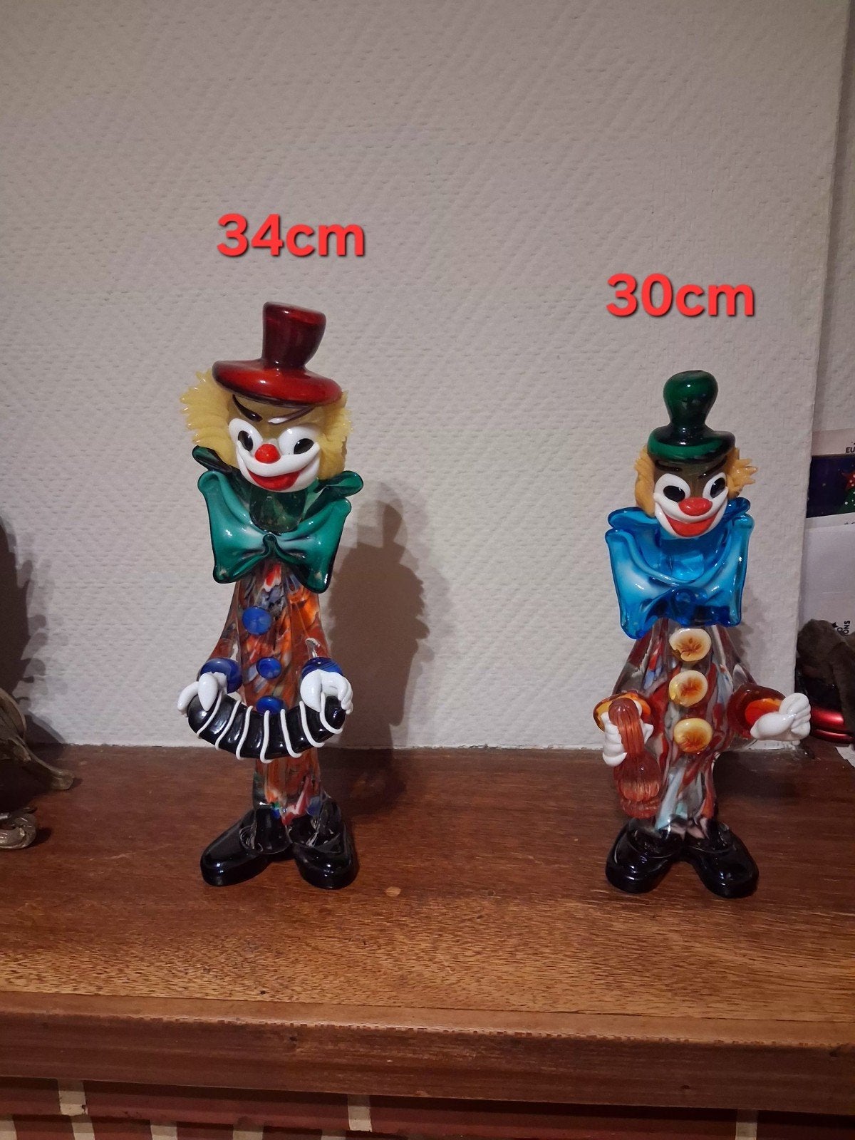 lots de 2 clown Murano, Antiquités & Art, Enlèvement