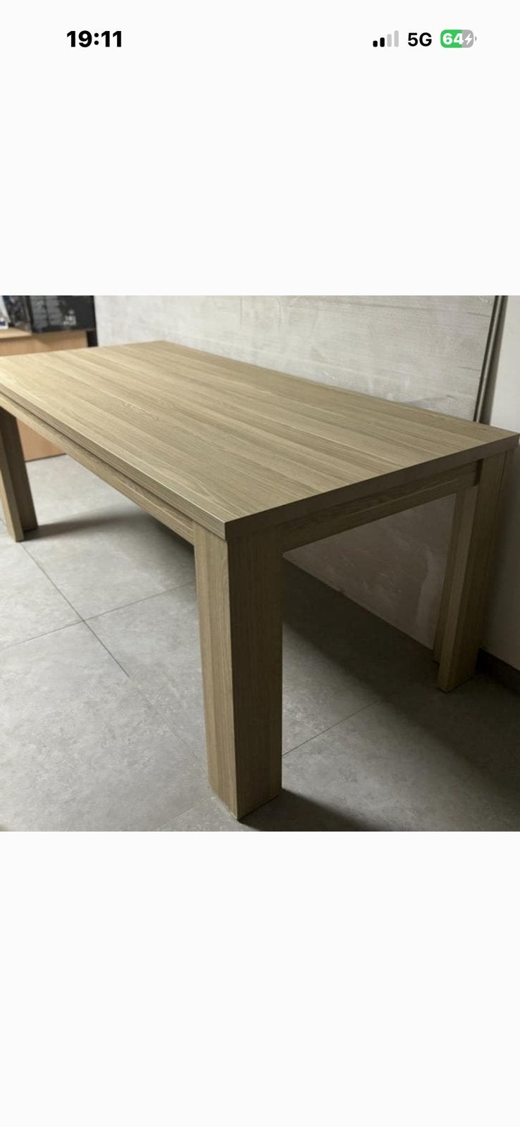Eettafel van gebleekt eikenhout imitatie, Ophalen, Zo goed als nieuw