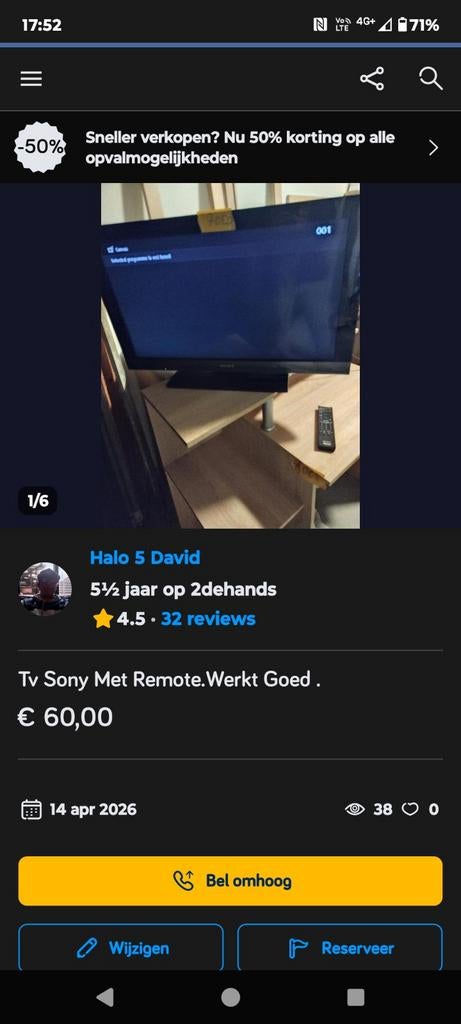 Tv Sony Met Remote.Werkt Goed ., TV, Hi-fi & Vidéo, TV, Hi-fi & Vidéo Autre, Enlèvement
