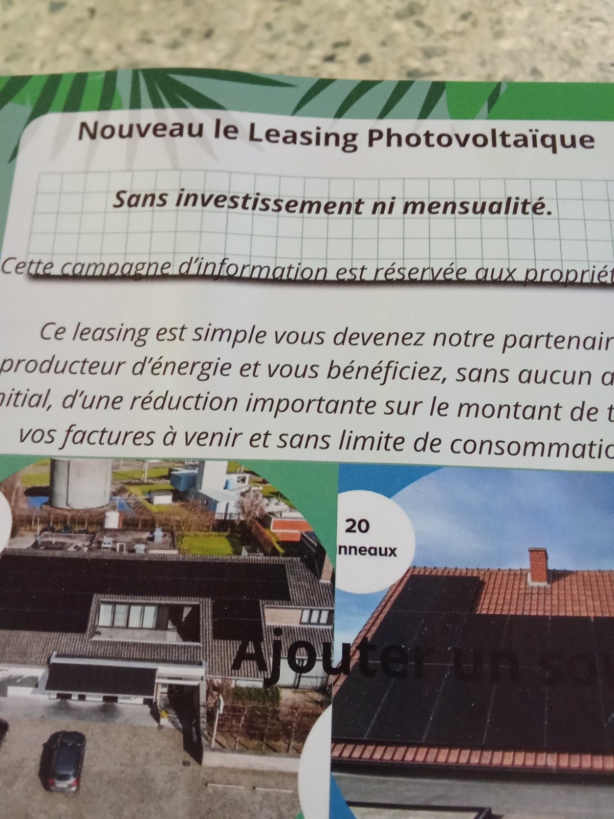 Installation photovoltaïque gratuite, Enlèvement