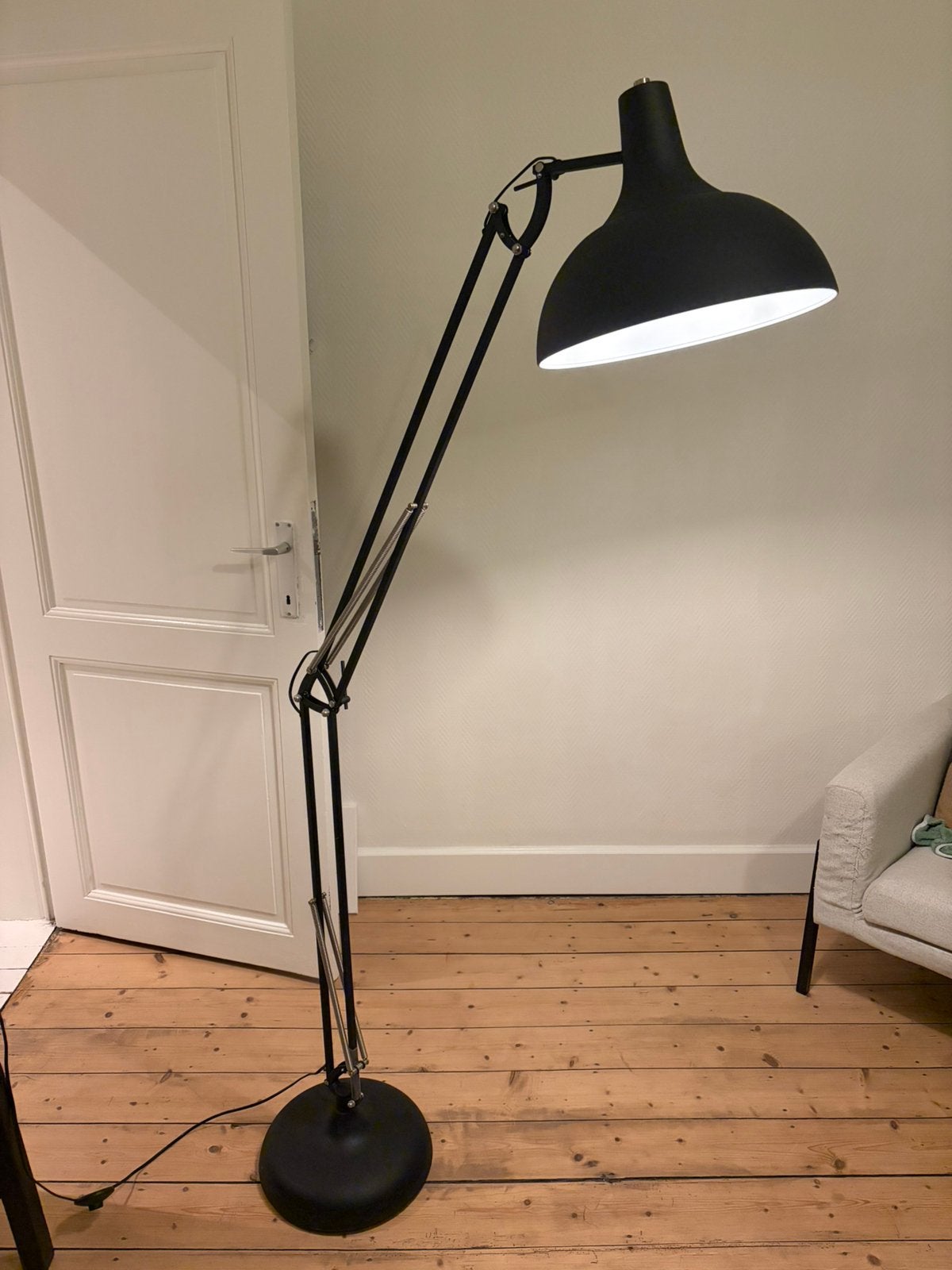 Vloerlamp mat zwart, Maison & Meubles, Lampes | Lampadaires, Enlèvement, Comme neuf, 150 à 200 cm