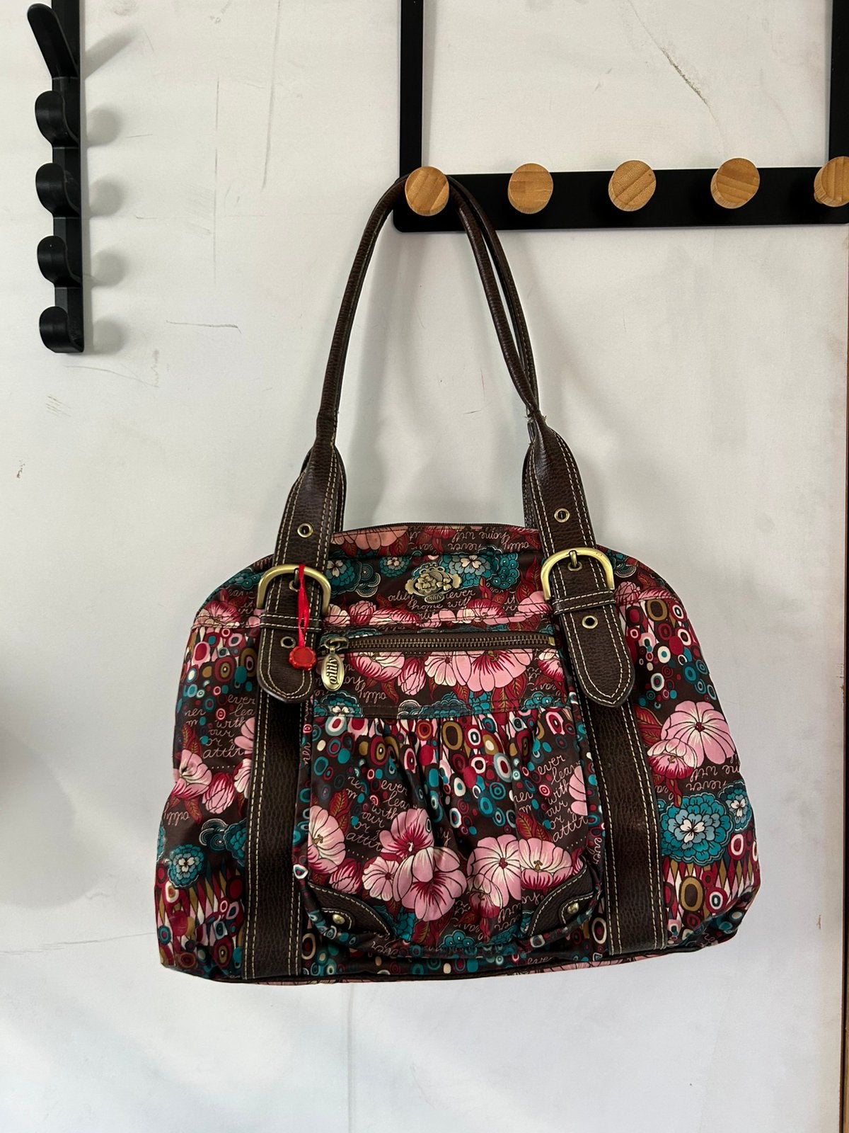 Vintage Bloemen handtas OILILY, Verzenden, Zo goed als nieuw, Blauw