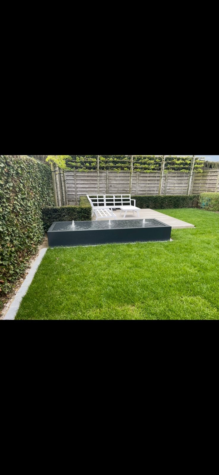 Alu watertafel 3000x600x400 mm mat zwart poederlak, Ophalen, Zo goed als nieuw