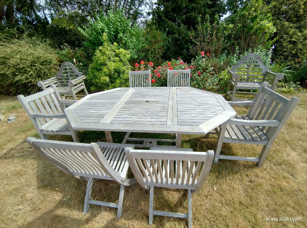 tuinset, Ophalen, Teakhout, Tuinset, Eettafel