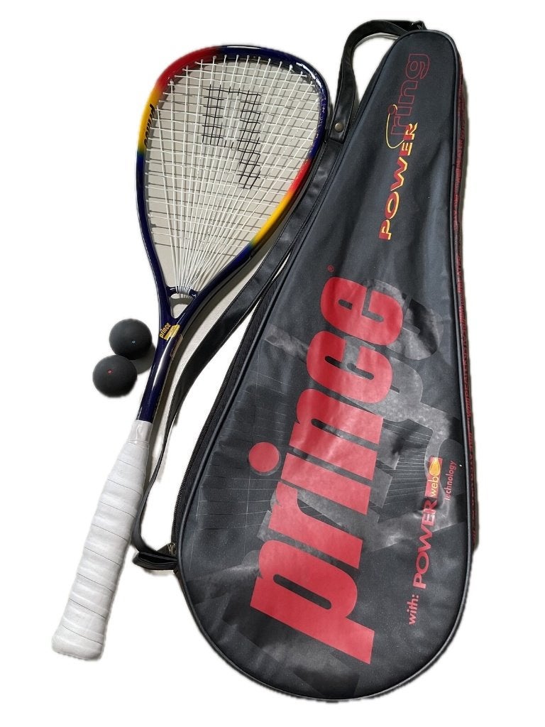 Raquette de squash Prince - avec housse et 2 balles, Sport en Fitness, Squash, Ophalen, Zo goed als nieuw, Racket, Met hoes