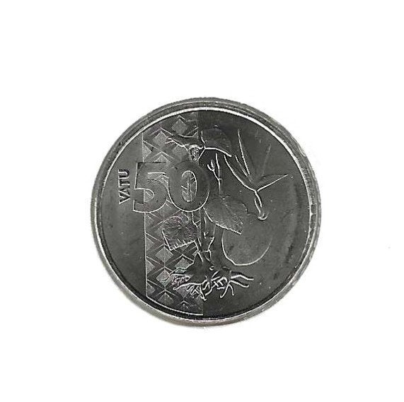 Vanuatu, 50 Vatu 2015, Kava plant and coconut sapling., Postzegels en Munten, Munten | Oceanië, Ophalen of Verzenden, Losse munt