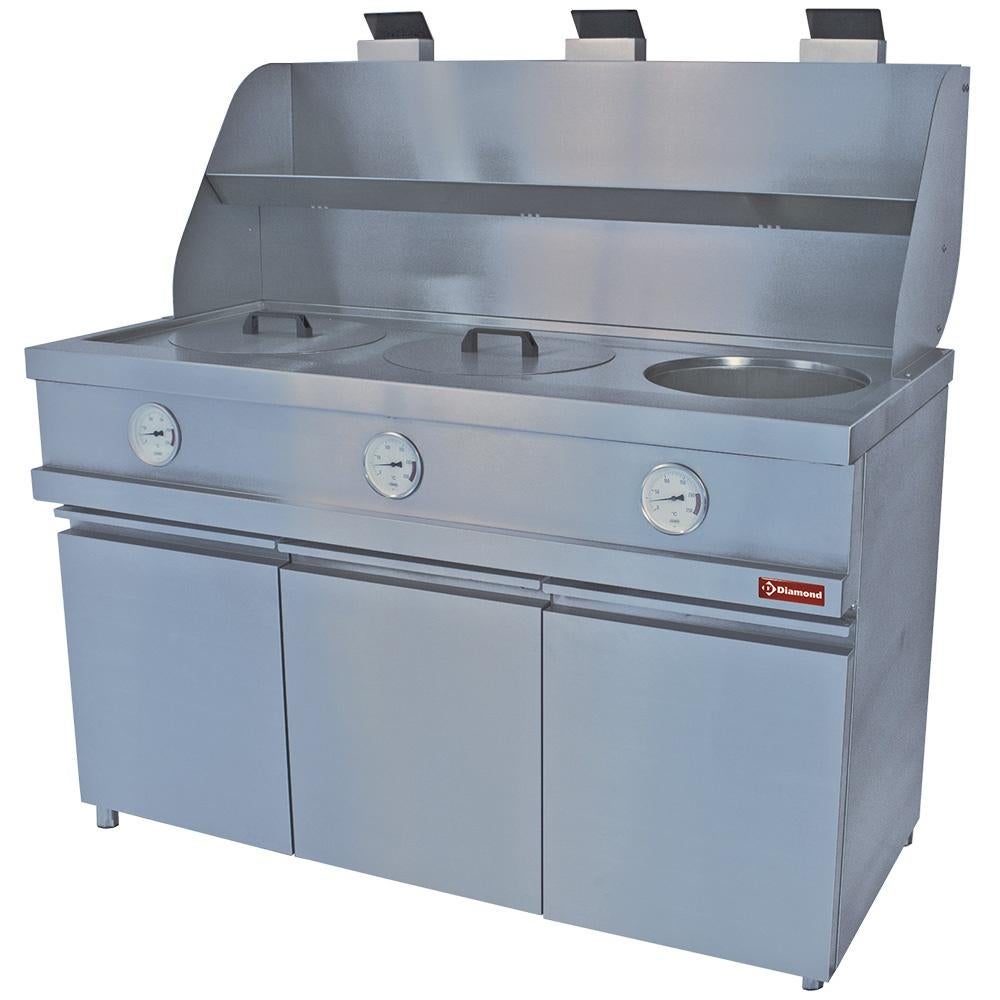 Friteuse gaz HEAVY DUTY, 3 cuves rondes, mécanique, Elektronische apparatuur, Frituurpannen, Nieuw, 4 liter of meer, Ophalen of Verzenden