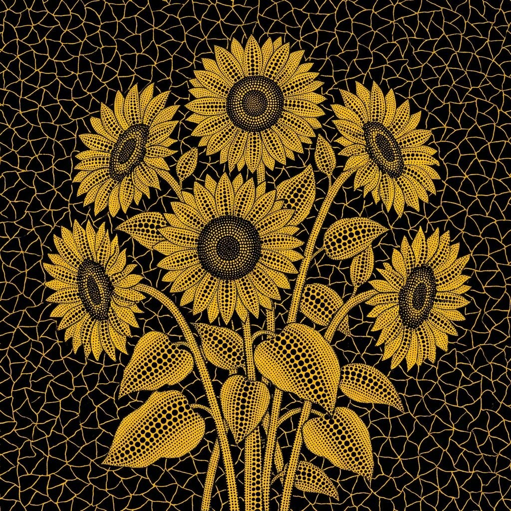 Polka dot style Kusama sunflowers, Antiek en Kunst, Ophalen