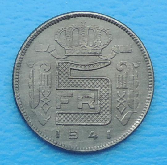 1941 5 frank NL occupation, Verzenden, Metaal, Losse munt