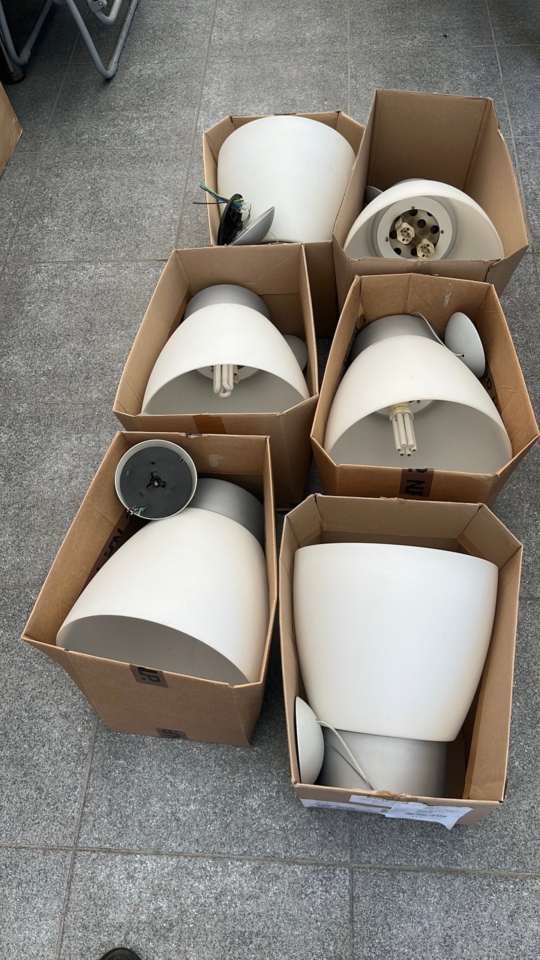 6 mooie lampen, Wit, Rond, Zo goed als nieuw, Glas