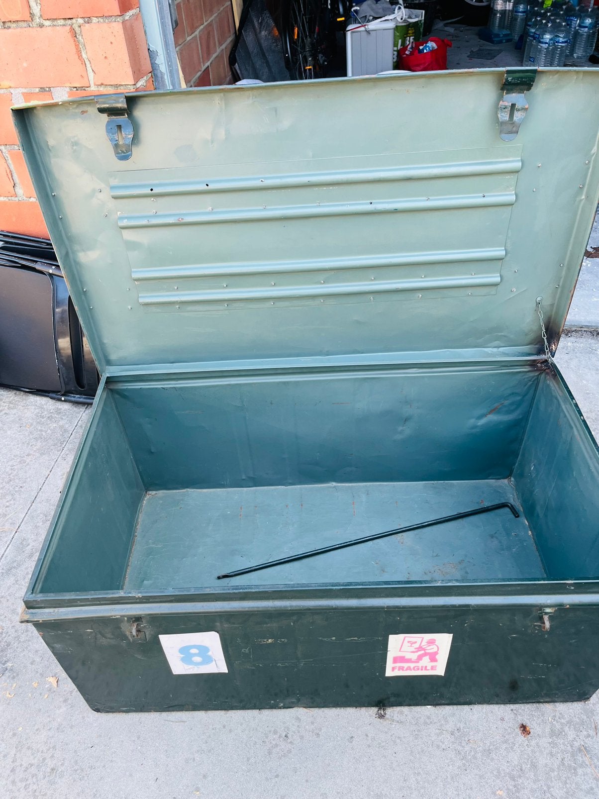 Metalen kist legerkoffer koffer, Ophalen, Gebruikt, 100 tot 150 cm, Metaal