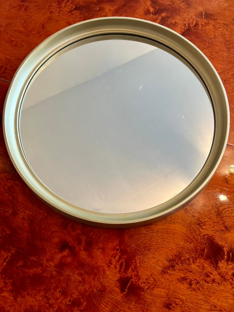 Ronde spiegel met gouden rand - 50 cm, Ophalen, Gebruikt, Rond, Minder dan 100 cm