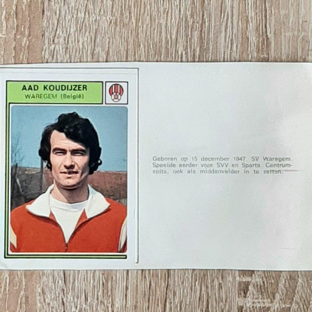 voetbalplaatje Aad Koudijzer Waregem Belgie jaren 70., Verzamelen, Verzenden, Gebruikt