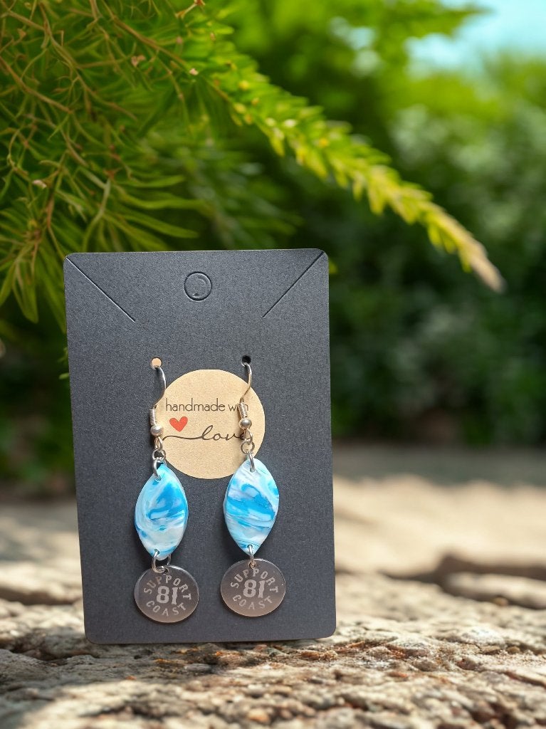 MiniRebel - Fimo oorbellen (handmade) - SALE, Overige materialen, Hangers, Blauw, Nieuw