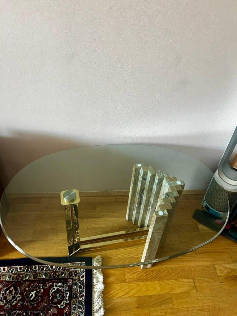 Italiaanse marmeren salontafel uit de jaren 70, Gebruikt, 50 tot 100 cm, Verzenden, 50 tot 100 cm