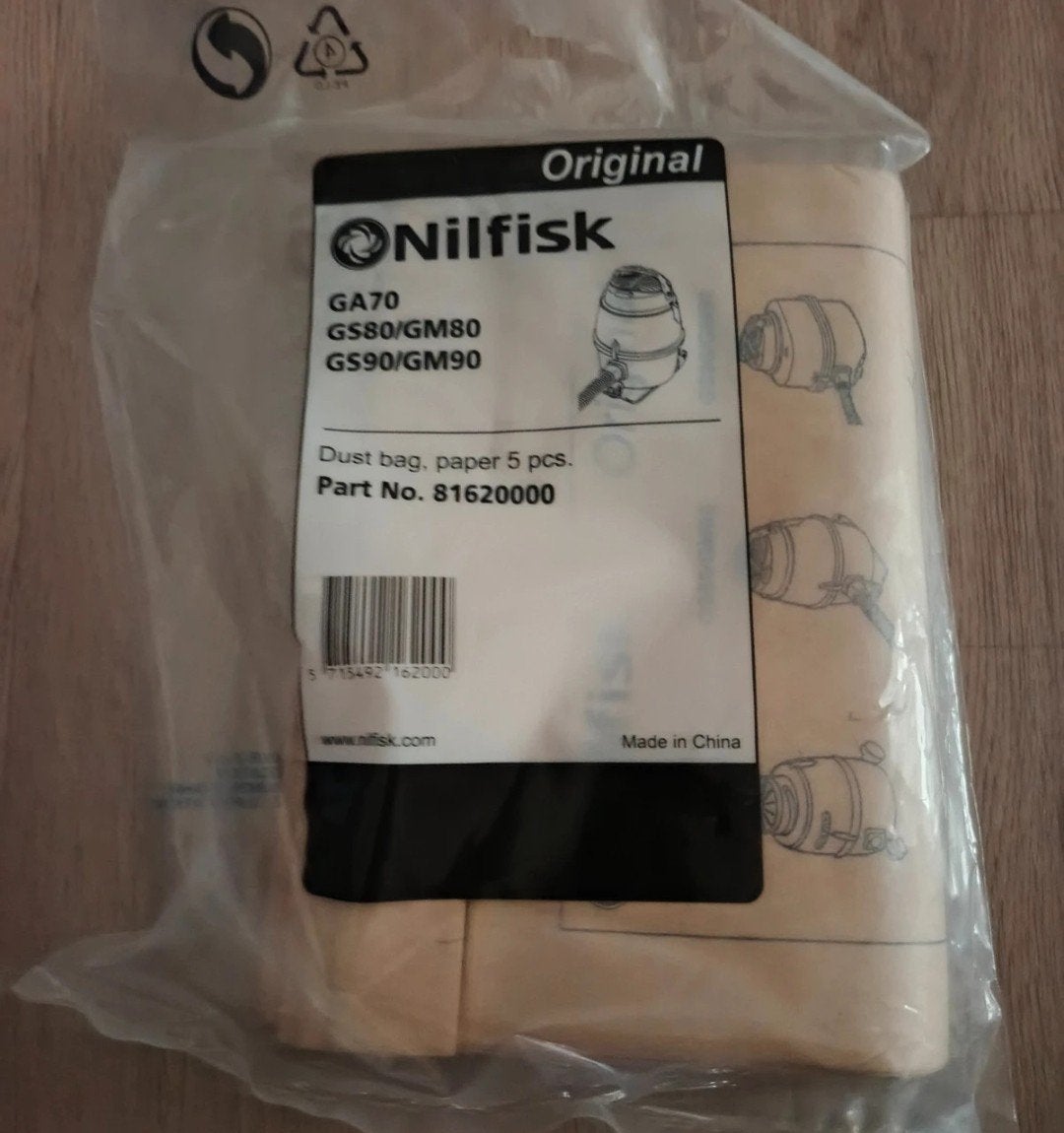 Lot de 5 sacs aspirateur Nilfisk GA70 GS80/GM80 GS90/GM90, Ophalen of Verzenden, Nieuw