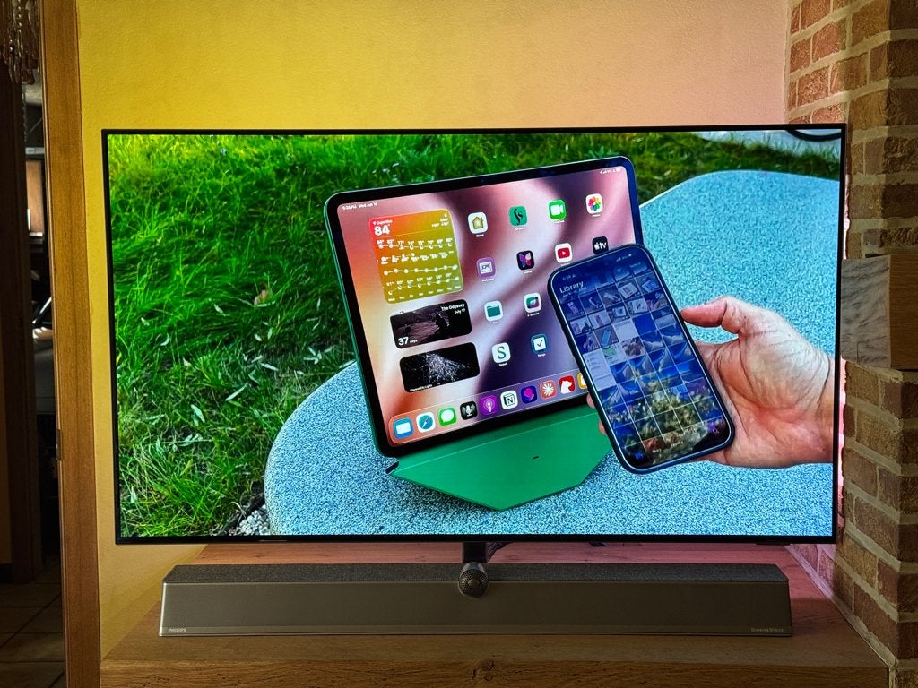 OLED philips TV  48OLED935 AMBILIGHT met sound bar, Ophalen, Philips, Gebruikt, OLED