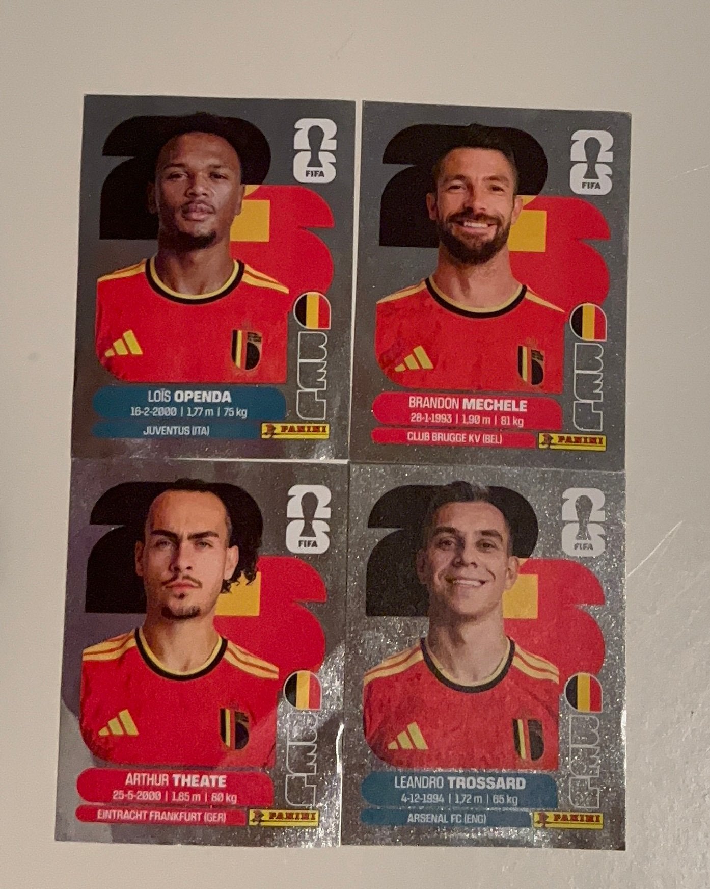 Autocollants argentés Coupe du Monde FIFA 2026 —Belgique, Enlèvement ou Envoi, Neuf