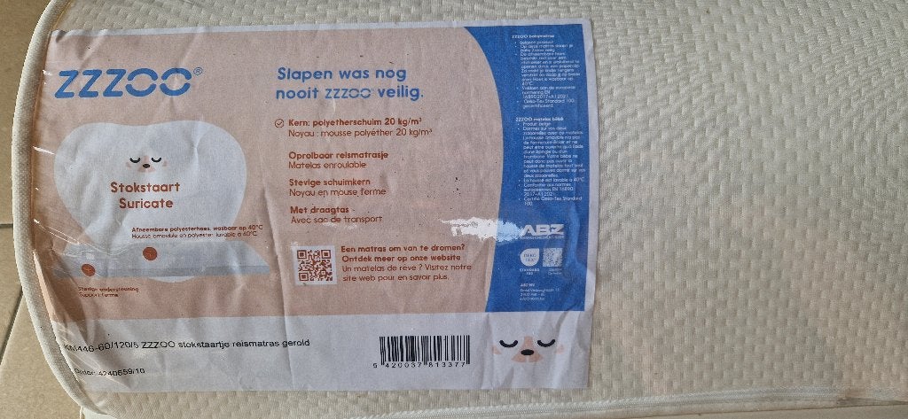 Rolmatras babyreisbed, Ophalen, Nieuw, Reisbedje