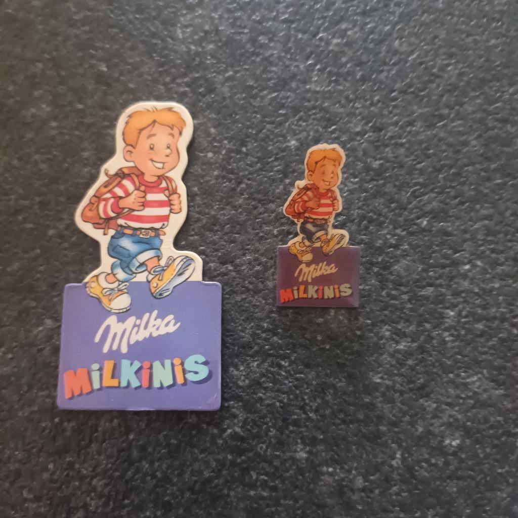 Pins milka  + aimant milkinis vintage, Envoi, Utilisé
