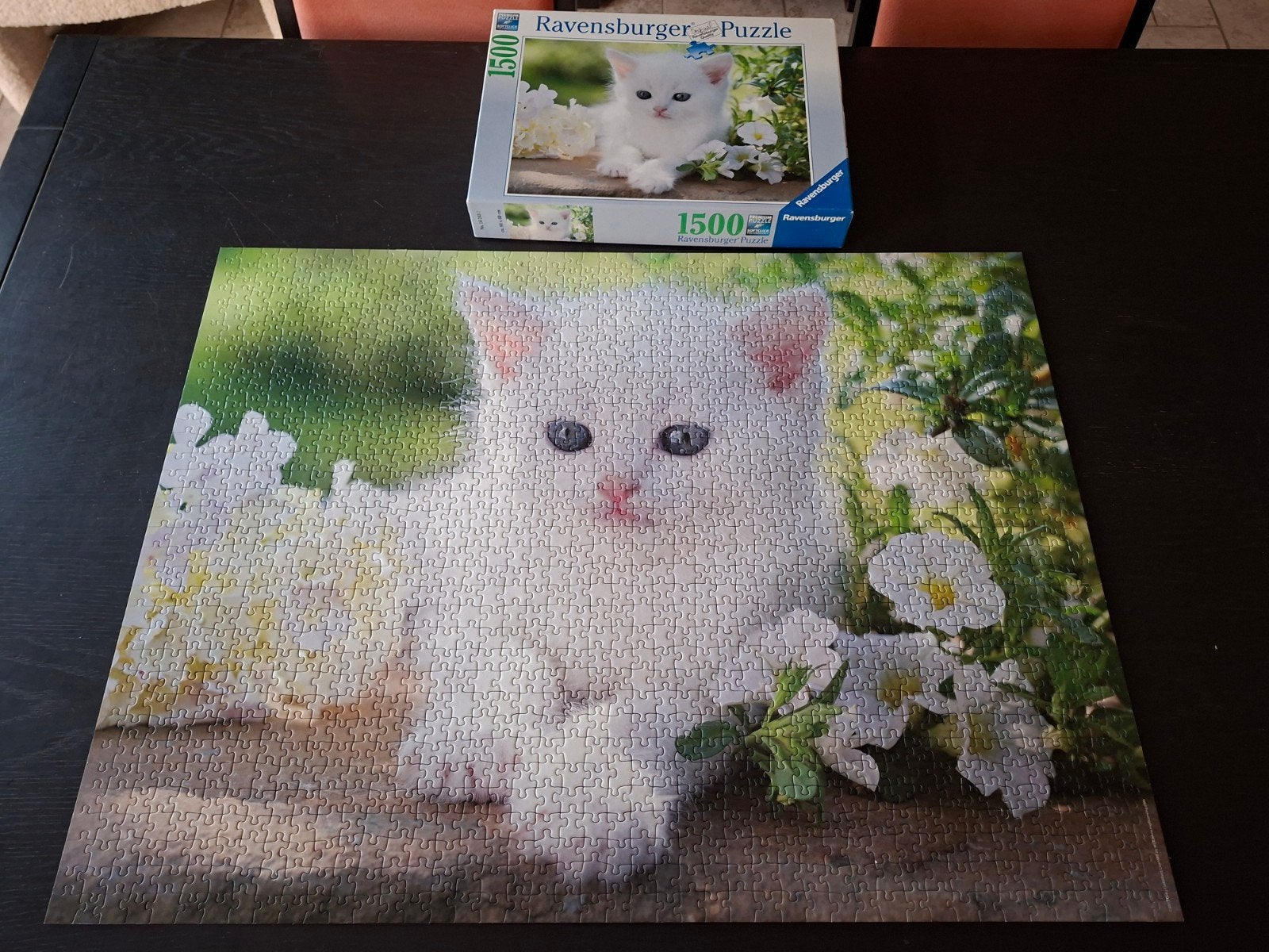 Puzzel Ravensburger, 1500 stukjes,  kitten, volledig, Hobby en Vrije tijd, Ophalen of Verzenden, 500 t/m 1500 stukjes, Zo goed als nieuw