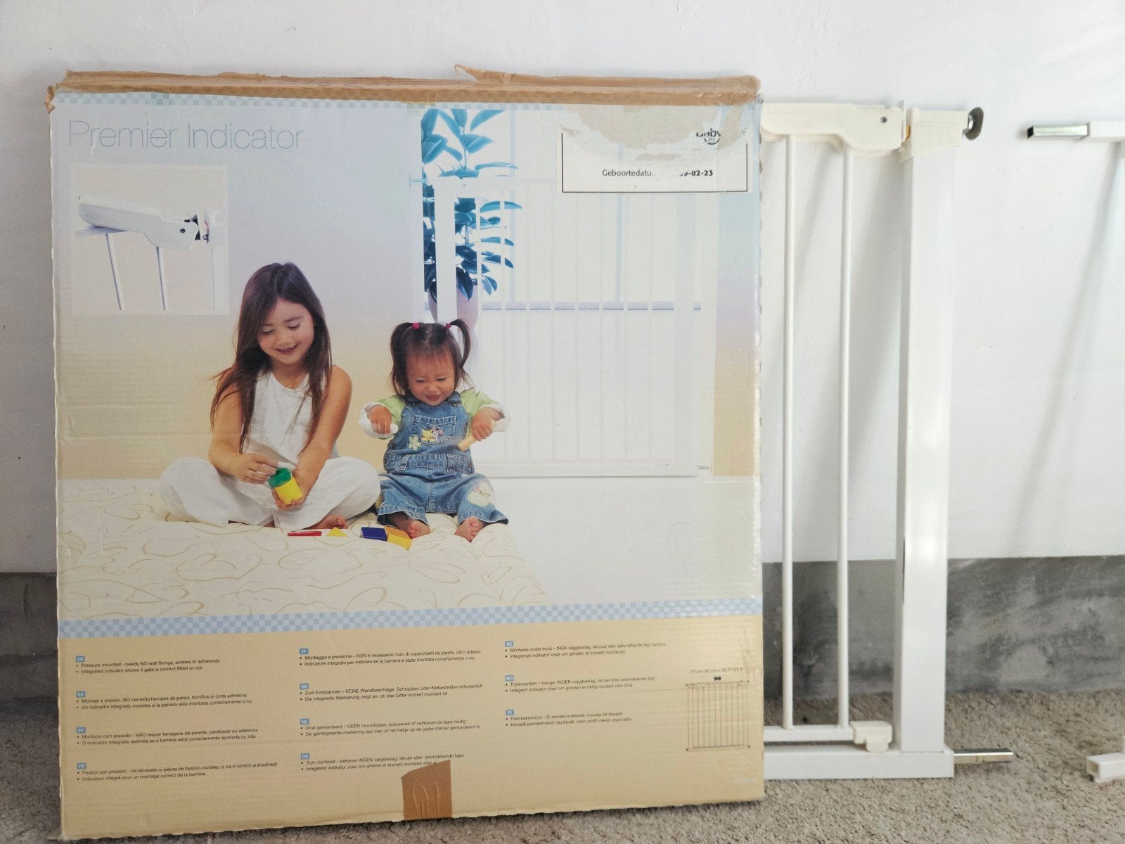 traphekje wit Premier Indicator 74cm - 94cm, Kinderen en Baby's, Traphekjes, Ophalen, Gebruikt, Aluminium, Klemhekje