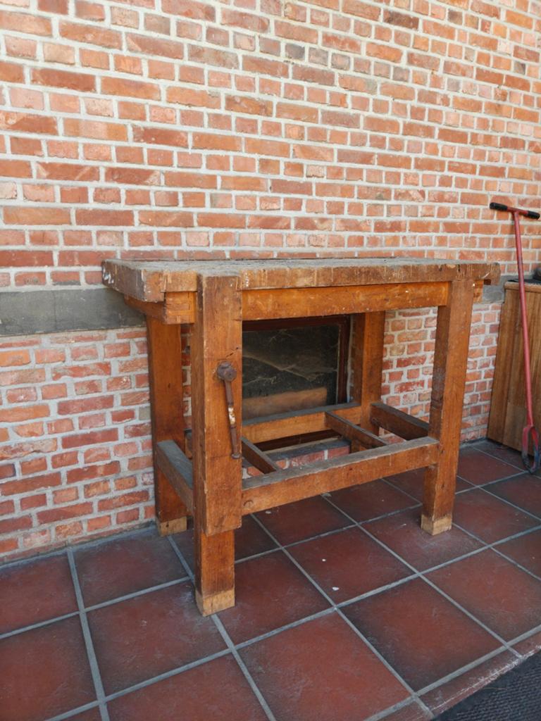 Houten werkbank, Doe-het-zelf en Bouw, Werkbanken, Ophalen, Gebruikt, 120 tot 170 cm, Bankschroef