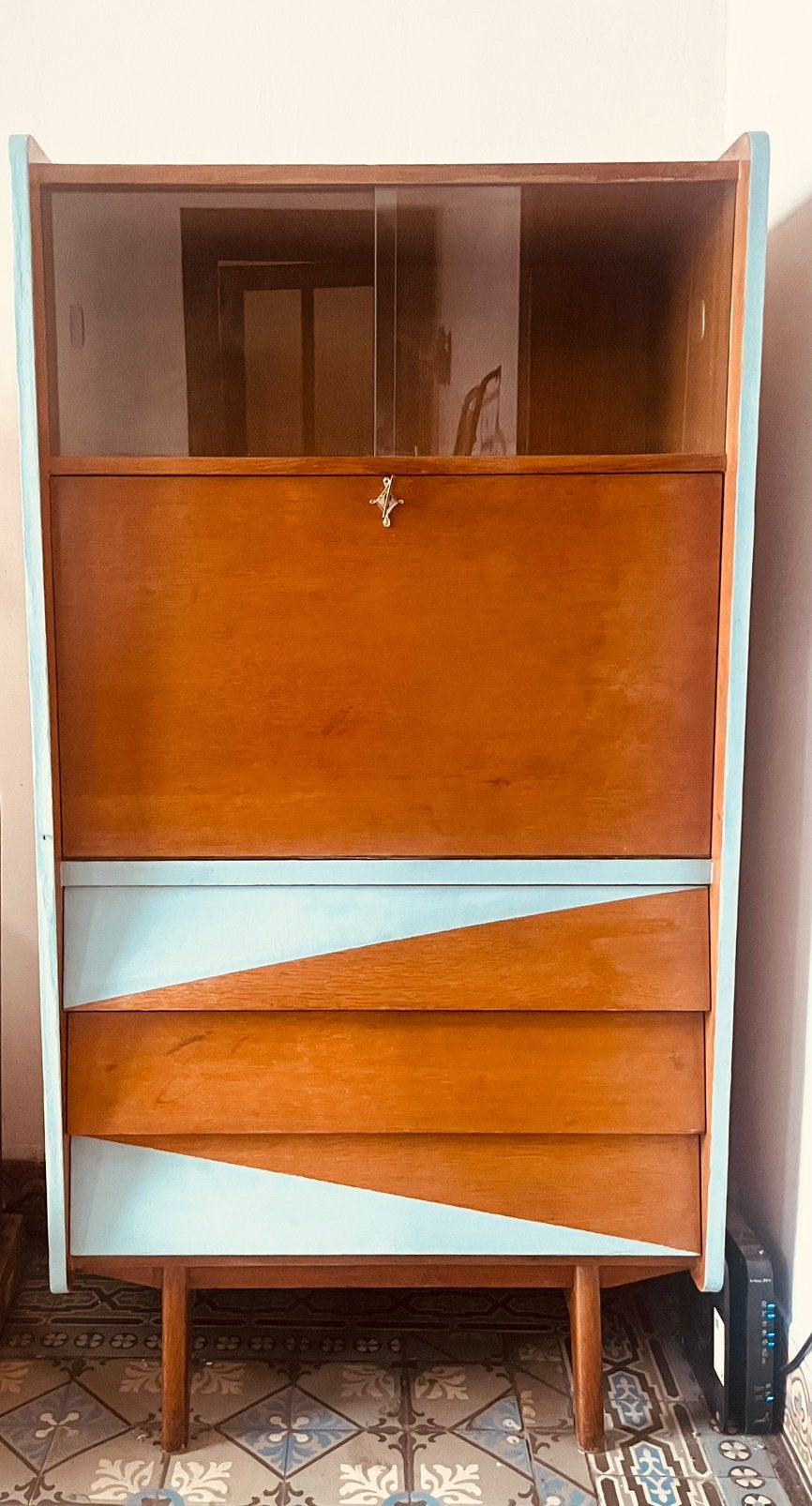 Meuble secrétaire scandinave vintage, Maison & Meubles, Enlèvement, Utilisé