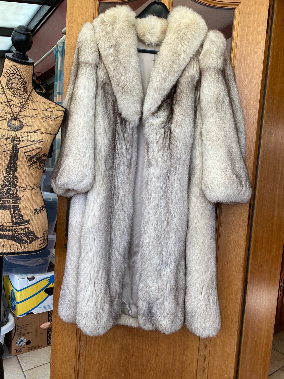 Manteau en fourrure de renard argenté, Enlèvement, Porté