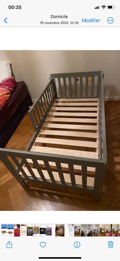 Lit enfant 140x70 + tiroir+ matelas+alaise- La Petite Amelie, Kinderen en Baby's, Kinderkamer | Bedden, Gebruikt, 140 tot 160 cm