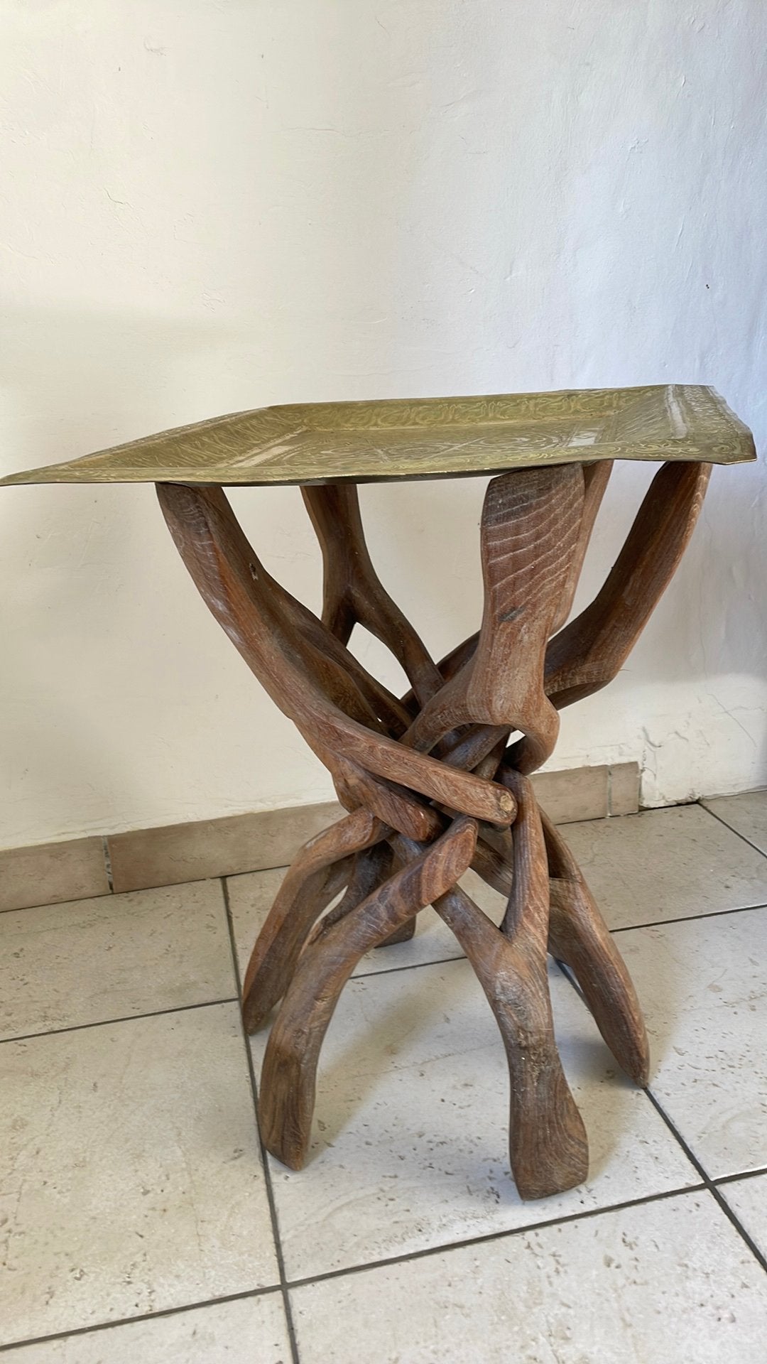 Afrikaanse tafel, Ophalen, Gebruikt, Hout, 45 tot 60 cm