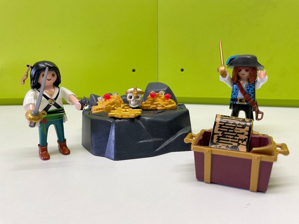 Playmobil schatkist met piraten, Kinderen en Baby's, Ophalen, Pirates, Complete set, Zo goed als nieuw