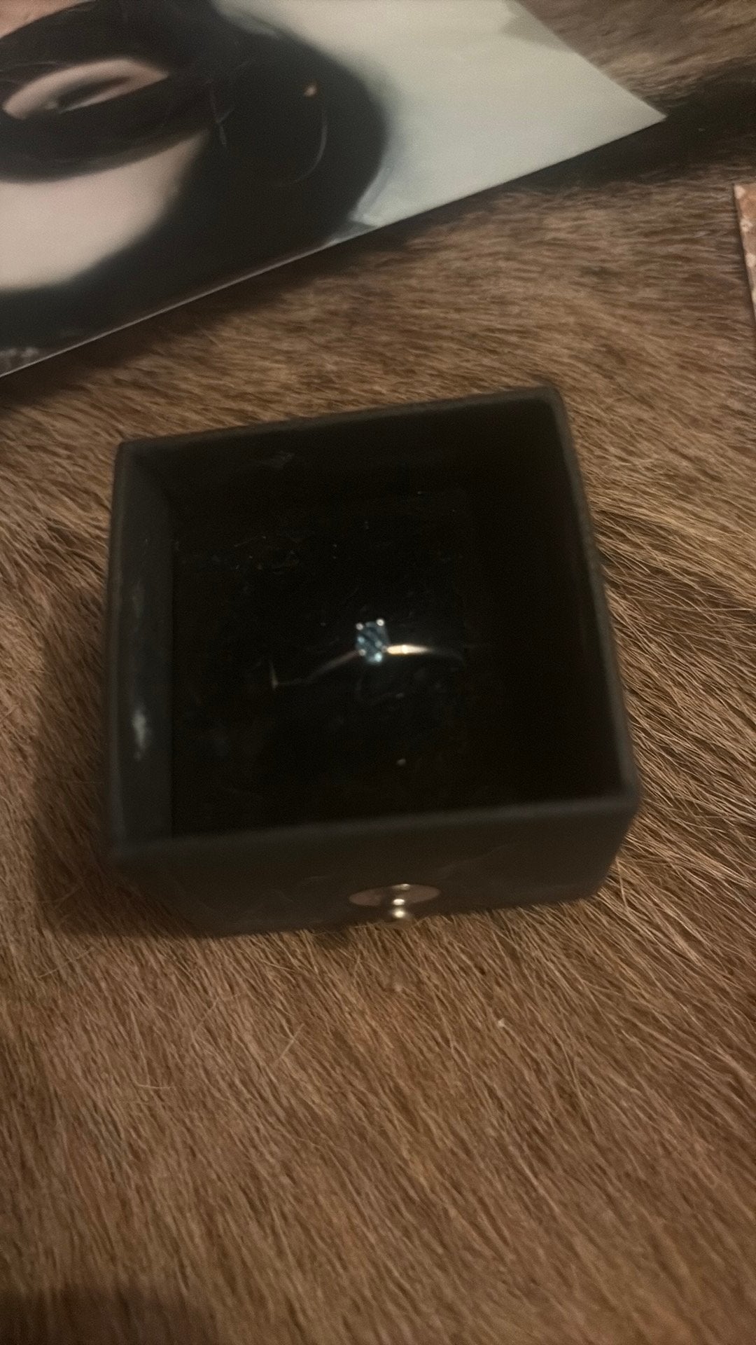 Verlovings ring witgoud 14k blauwe topaz, Enlèvement ou Envoi, Comme neuf