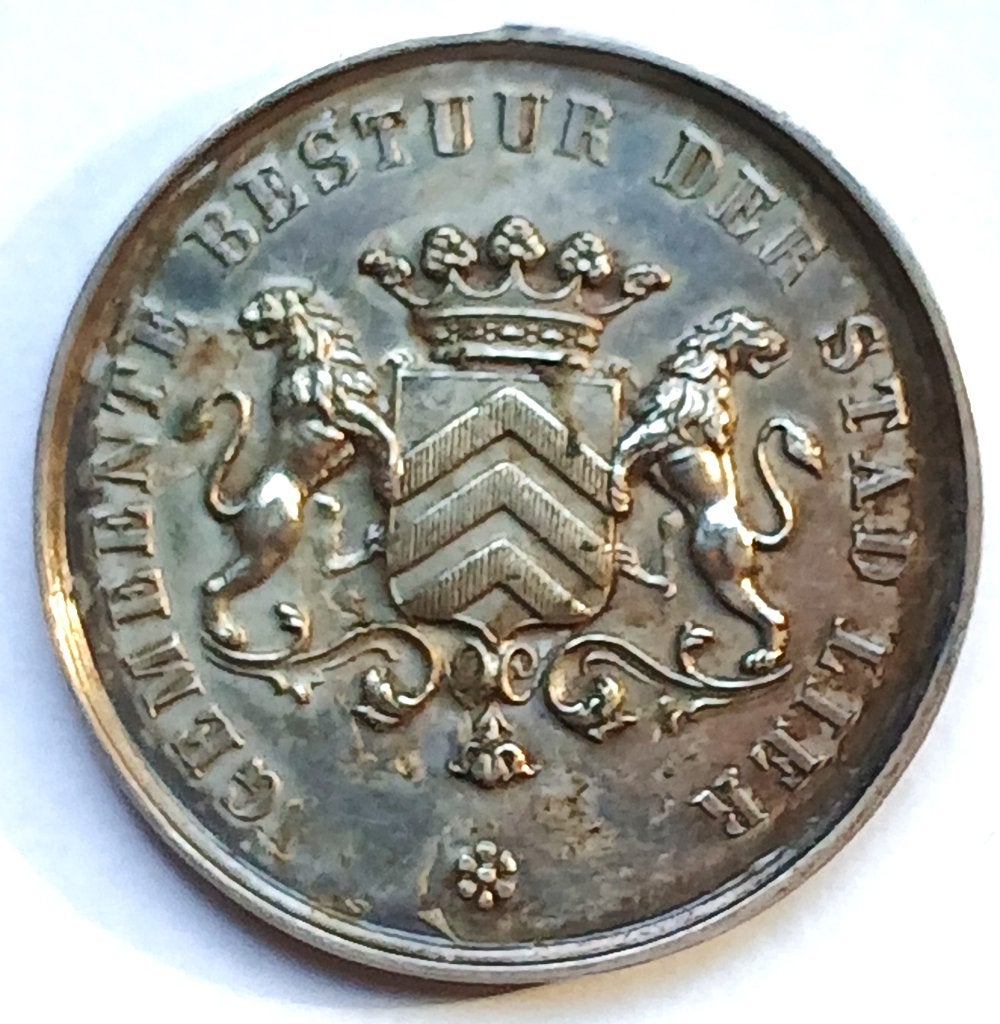 medaille 1888 gemeente LIER 2e prijs steensnede, Ophalen of Verzenden, Overige materialen