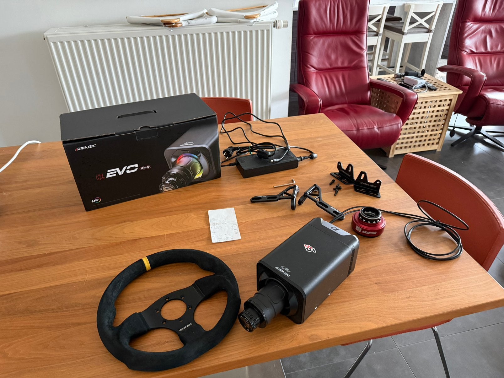 Simagic evo pro 18 nm + quickrelease + stuur, Computers en Software, Joysticks, Ophalen, Zo goed als nieuw
