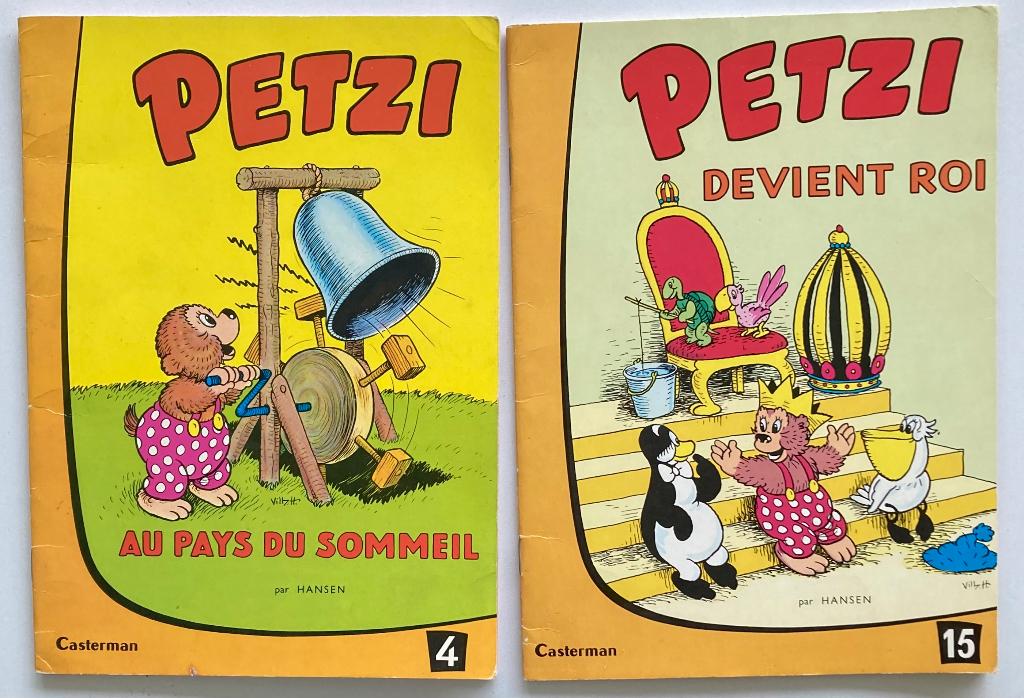 4 BD Petzi ancienne version de Vilhelm Hansen - 6€ pièce, Livres, Plusieurs BD, Enlèvement ou Envoi, Utilisé, Hansen